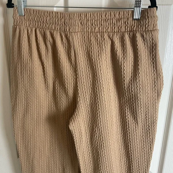One Step Up Textured Tan Joggers | XL High-Waist Neutral Track Pants - Image 7