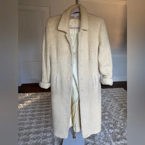 Anne Klein Coat Pennylane Vintage Longline Wool Cottage Quiet Scandi Parisian - Image 2