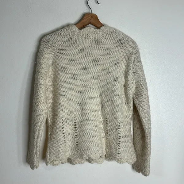 Alps Women's Vtg 100% Wool Chunky Cottagecore Button Cardigan Sweater Medium - Image 9