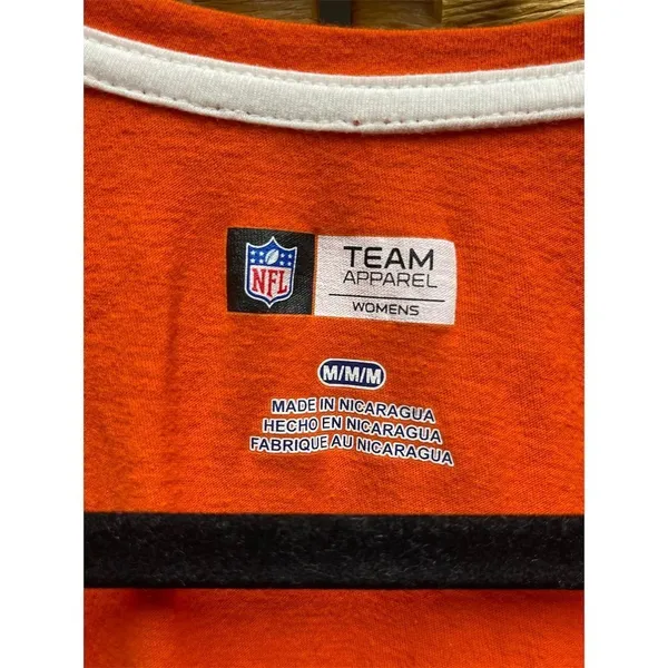 Women's NFL Denver Broncos V-Neck T-Shirt Orange Size M Casual Wear - Image 3