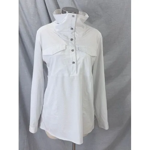 Mountain‎ Hardwear Citypass Popover Shirt Grey White Stripe Top M Camping Hiking - Image 9