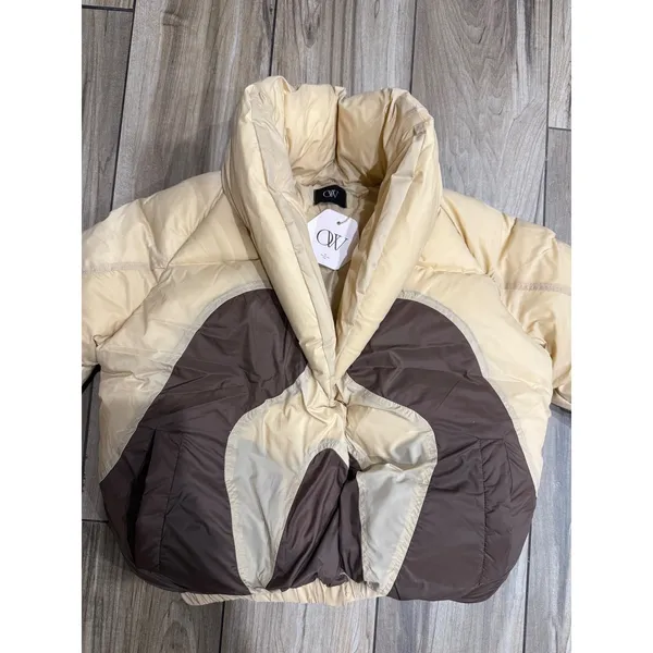 NWT OW Collection Swirl Puffer Jacket Tan/Downtown Colorway Size Small‎ - Image 3