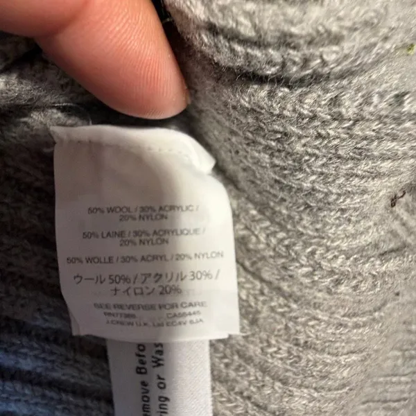 J. Crew Gray Cable-Knit Turtleneck Sweater Wool Blend Dress Large Knee Length - Image 5