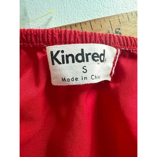 Kindred Anthropologie Dress Small‎ Red Embroidery Tassel Peasant Boho Scallop - Image 7