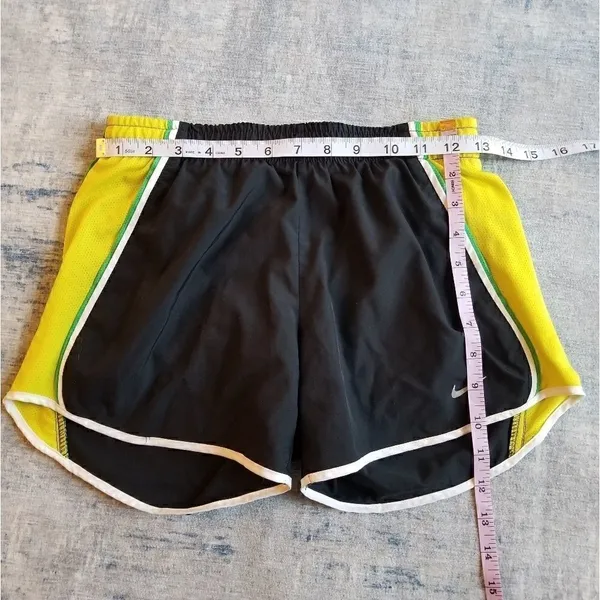 Womens Nike Dri Fit Tempo Running Shorts Black Yellow Green Size XS - Image 5