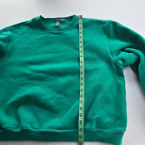 Sweaty‎ Betty -835 Elevate Sweatshirt Green Teal Crewneck Fleece SB9170 Womens M - Image 10