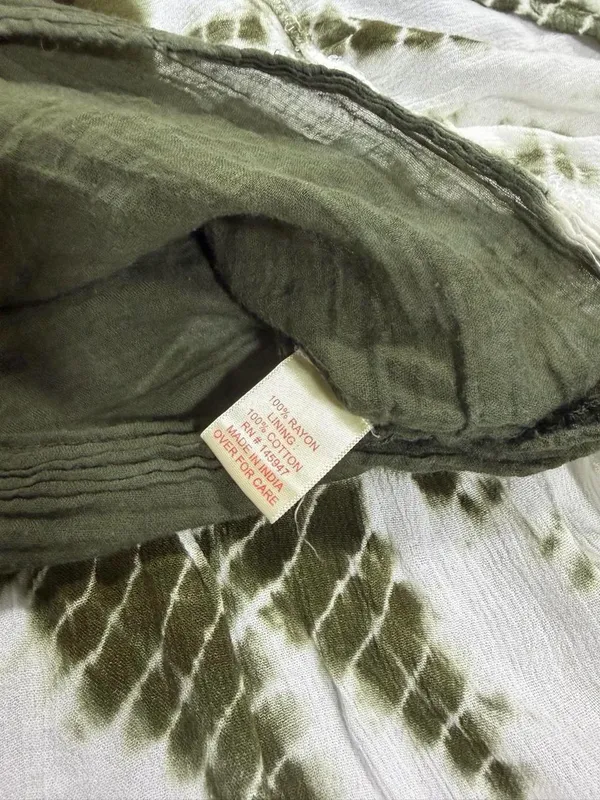 True Destiny Olive Tie-Dye Cold Shoulder Mini Dress Size Large - Image 5