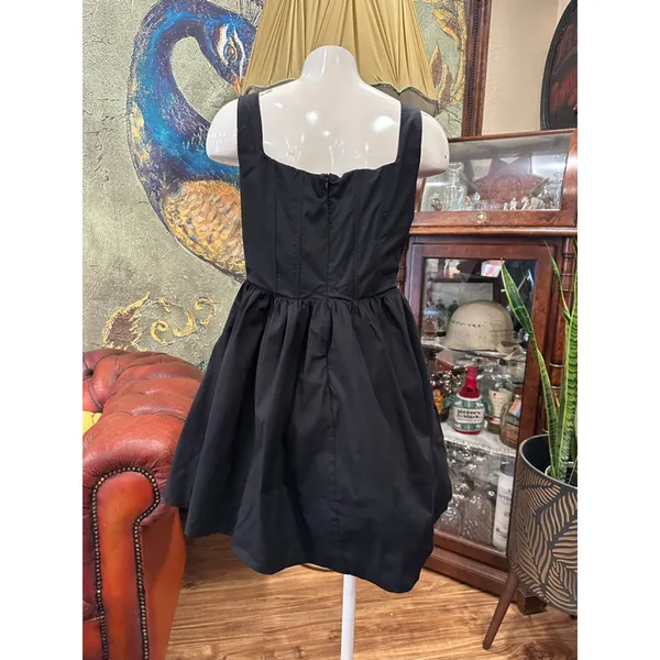RESET Black Corset Mini Dress Size Large Goth Grunge Tulle - Image 6