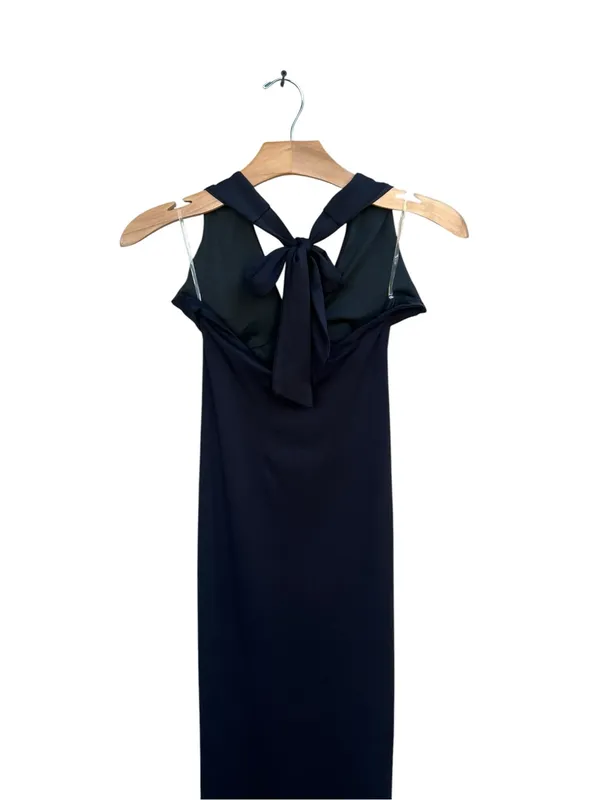 Peppermayo Black Halter Top High Slit Ruched Maxi Dress Size 4 New with Tags - Image 12