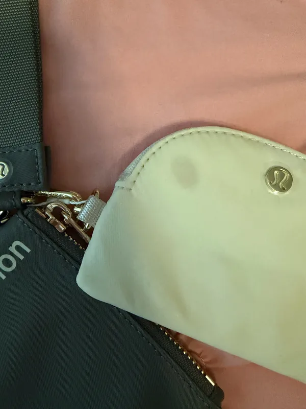 Gray and white Lululemon dual keychain - Image 3