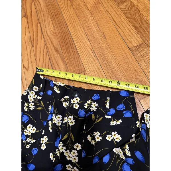 Maeve Anthropologie Colette Black Floral Wide Leg Crop Pants Size 28 - Image 7