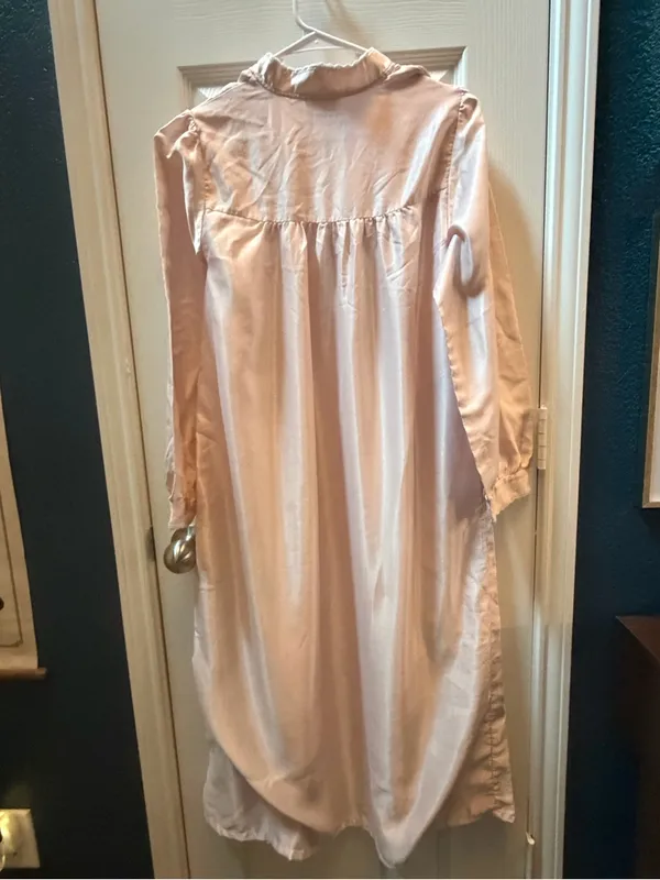Barbizon Light Blush Long Nightgown with Lace Yoke - Image 4