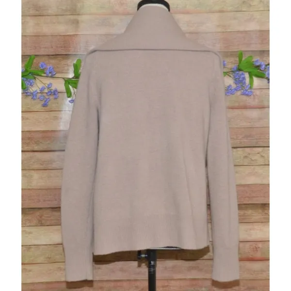 J. Crew Tan Open Shawl Collar Front Wool Cashmere Blend Cardigan Sweater Size M - Image 4