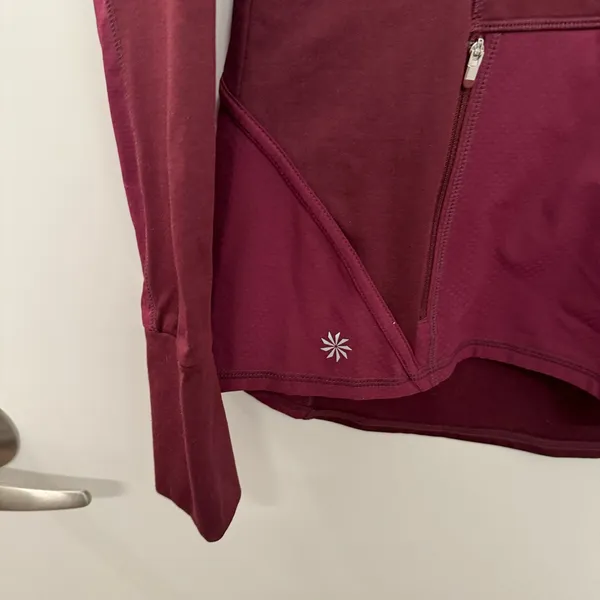 Athleta Maroon Hoodie Sweatshirt - Image 2