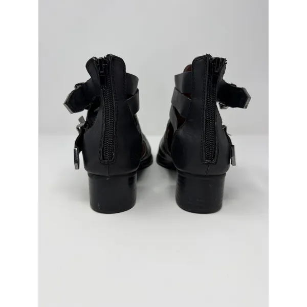 Jeffrey Campbell Everly Black Leather Cutout Buckle Ankle Boots Ibiza Last 7 - Image 3