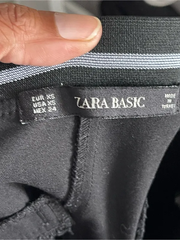 ZARA Black Straight Leg Dress Pants Sz XS - Image 7