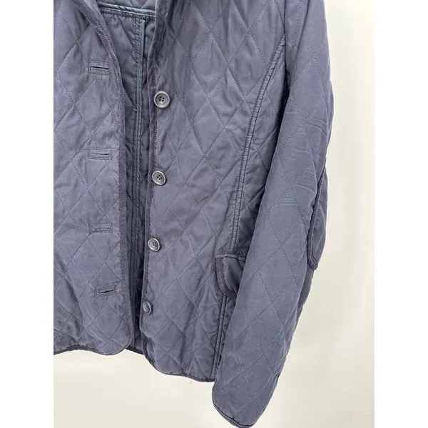 Hunter‎ Womens Navy Blue Quilted Long Sleeve Collared Jacket Size 4 RN126623 - Image 3