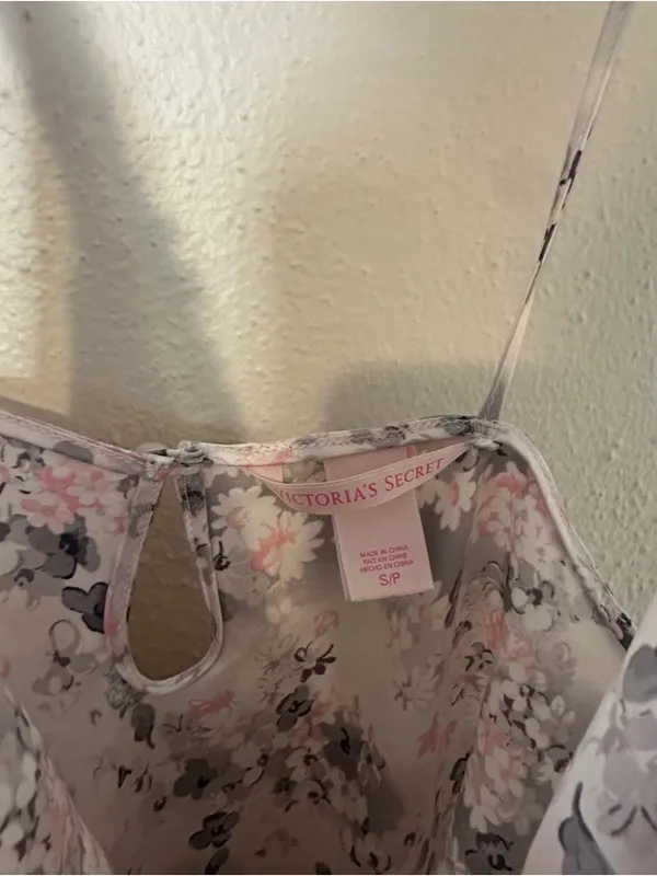 Victoria's Secret Pink & Gray Floral Slip Dress - Image 3