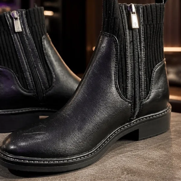 Kenneth Cole‎ Reaction Black Lambert Knit Sock Chelsea Boots Size 5.5 NWOB - Image 8