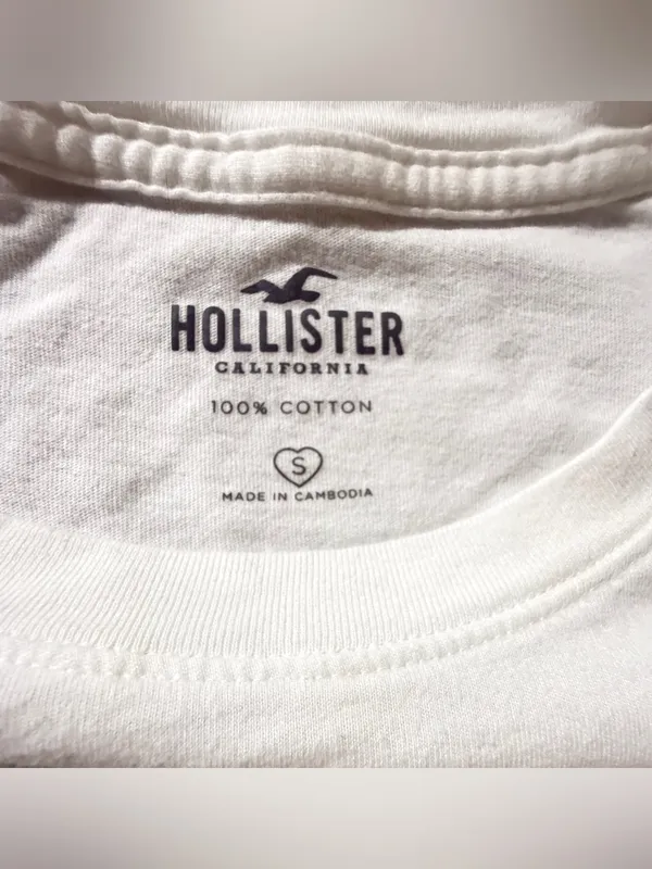 Hollister White Tee with Pastel Venice Graphic - Image 2