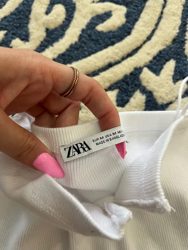 ZARA White Cropped Tank Top - Image 3