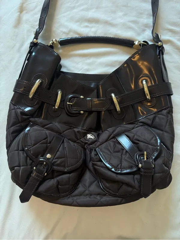 BURBERRY | Quilted Brown Bromely Hobo Large Bag - Image 3