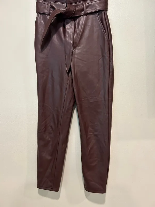 Abercrombie faux leather XXS brown pants - Image 3