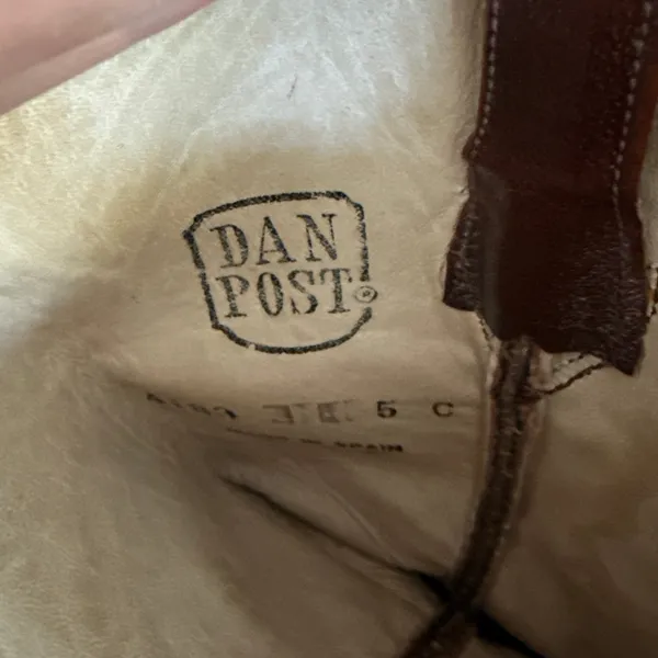 Dan Post Boots Western Cowboy Size US5 Brown - Image 7