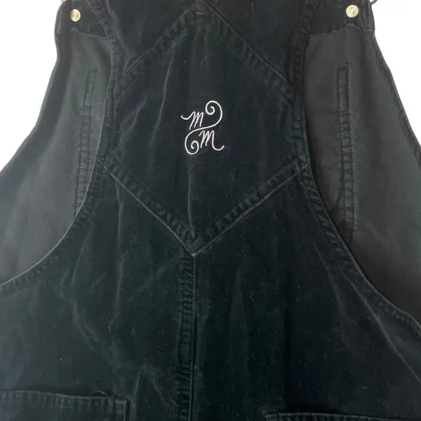 Disney Mickey‎ Mouse Women's M Bib Overalls Pants Velvet VTG Jumpsuit Velour - Image 2