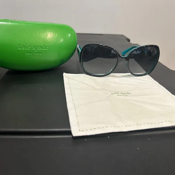Kate Spade Green Wraparound Sunglasses with Matte Finish - Image 2