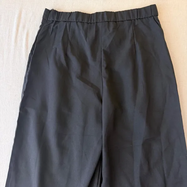 Floral Embroidered Wide Leg Trousers Womens Medium Black - Image 11