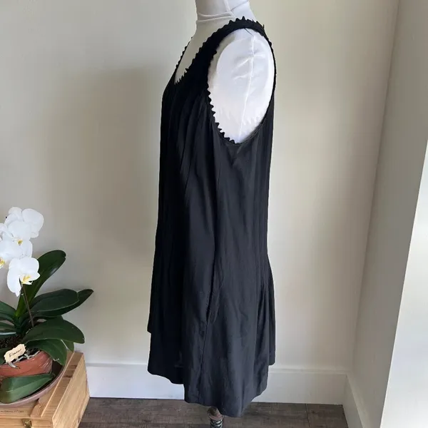 Club Monaco Pleated Tunic Dress With Scalloped Trim Neckline Size 6 - Image 4