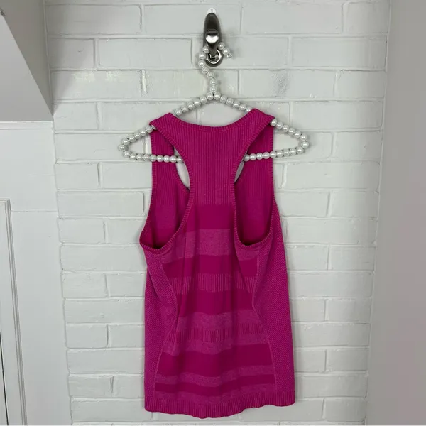 Brooks Running Pink Striped Tank Top Size S - Image 8