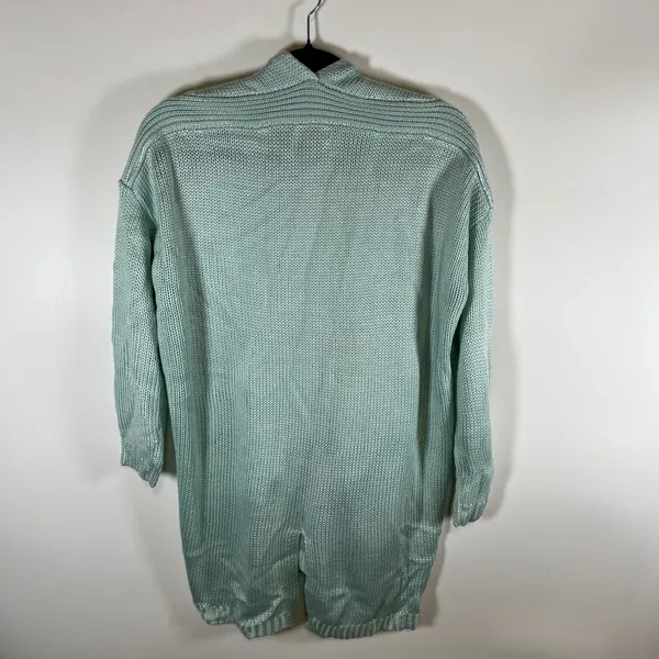 Sabo Women Mint‎ Green Chunky Knit Open Front Cardigan Sweater SA1621 Large - Image 6