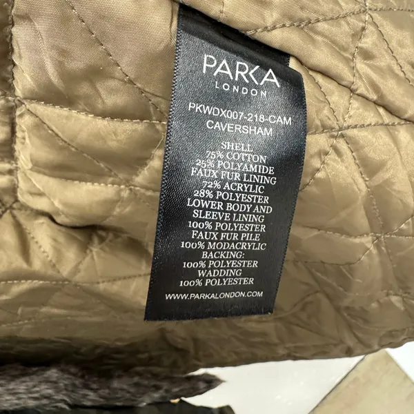Parka London Women's‎ Caversham Faux Fur Parka Camo Small Lined Faux Fur Hood - Image 12