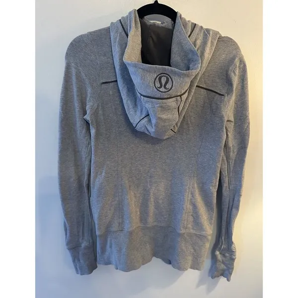 Lululemon Live Simply Hoodie Hoody Jacket Ii Heathered Medium Grey Size 4 - Image 2