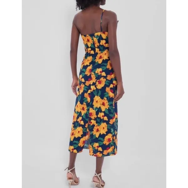NEW Tuckernuck Hyacinth House Navy Marigold Floral Ruffle Margot Dress Size XXS - Image 3