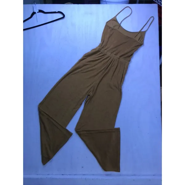 OFFLINE by Aerie Jumpsuit Women XS Brown Terry Cloth Wide Leg Loungewear - Image 14