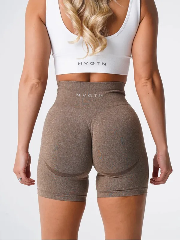 NVGTN Mocha Contour Seamless Shorts - Image 3
