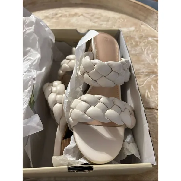NEW Braided Heeled Sandals Open Toe Backless Chunky Heels Shoes 7 - Image 6