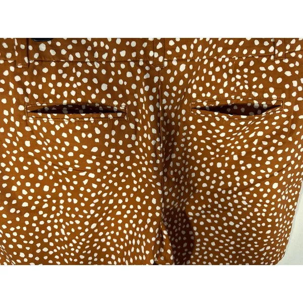 Ann Taylor LOFT Outlet Womens Rust Brown White Polka Dot Cotton Shorts Size 8‎ - Image 7