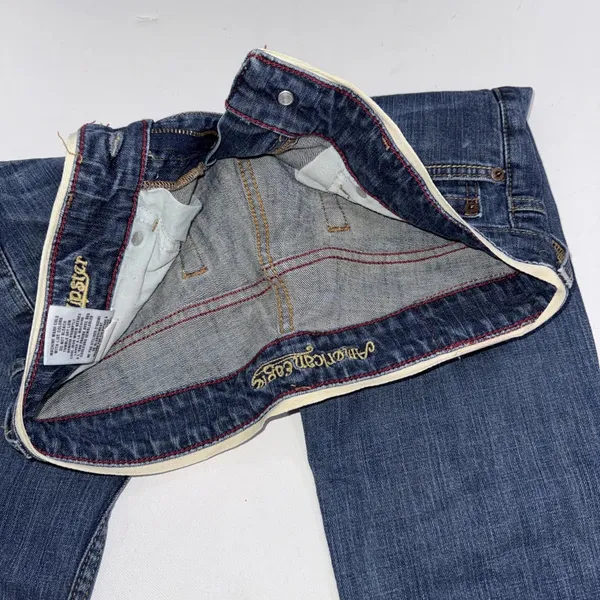 American Eagle Outfitters Vintage Y2K Hipster Flare Festival Blue‎ Jeans Size 2R - Image 10