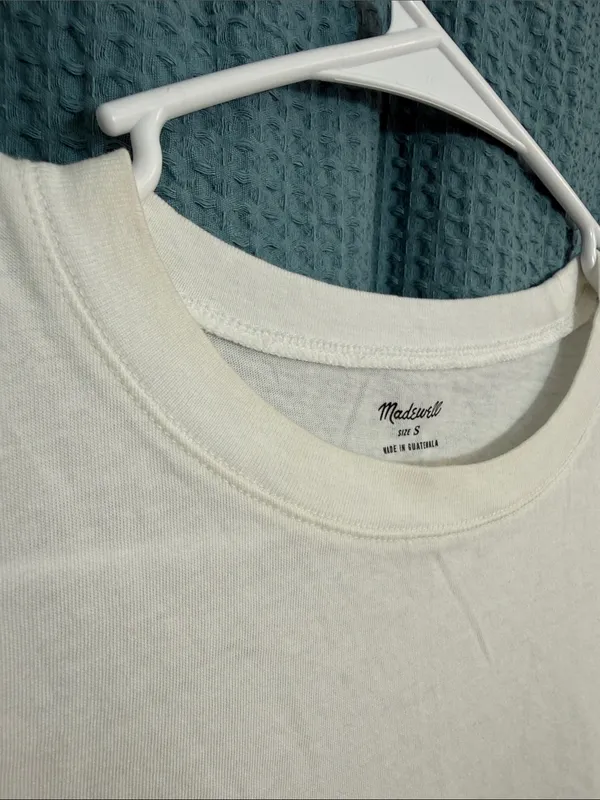 Madewell Women's White Crewneck Short Sleeve Tee - Image 7