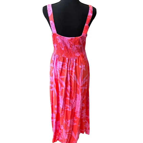 Goa Beachwear by japna Orange pink floral island vacation resort wear maxi dress - Image 6