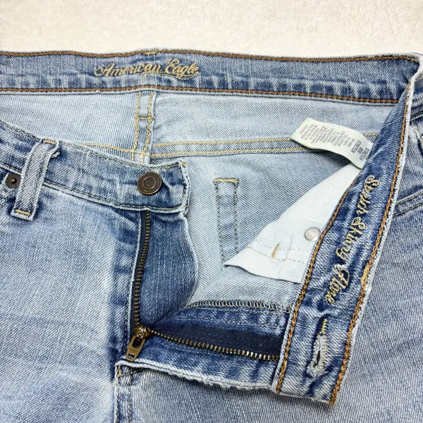 American Eagle Outfitters Y2K Stretch‎ Skinny Flare Light Blue Jeans Size 4 - Image 6