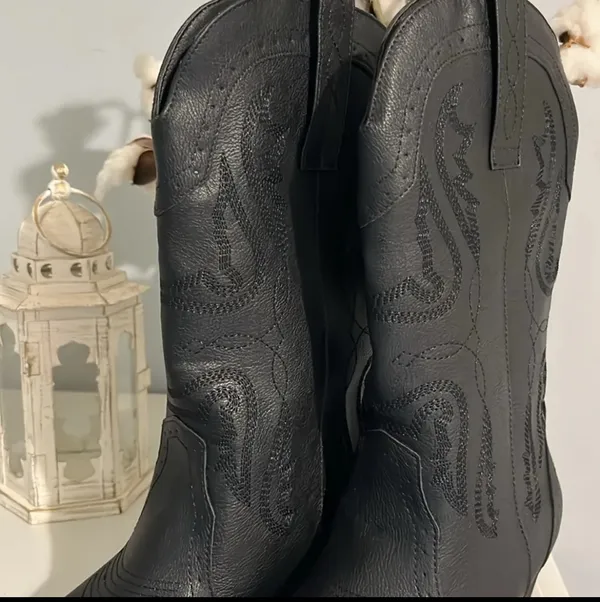 True Craft Cowboy Western Black Boots New - Image 4