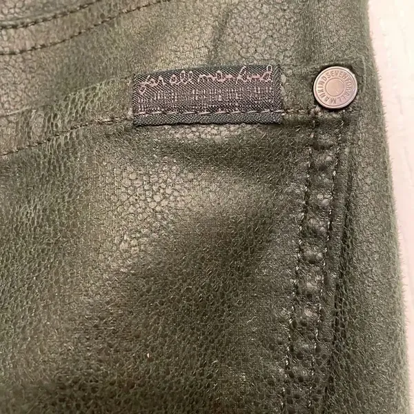 7 for all Mankind Green Stretchy Skinny Ankle 5 pocket Jeans - Image 5