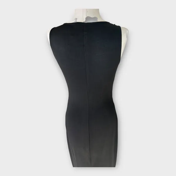 Vintage 90s City Triangles Sleeveless Beaded Maxi Dress Goth Punk Witchy Medium - Image 4