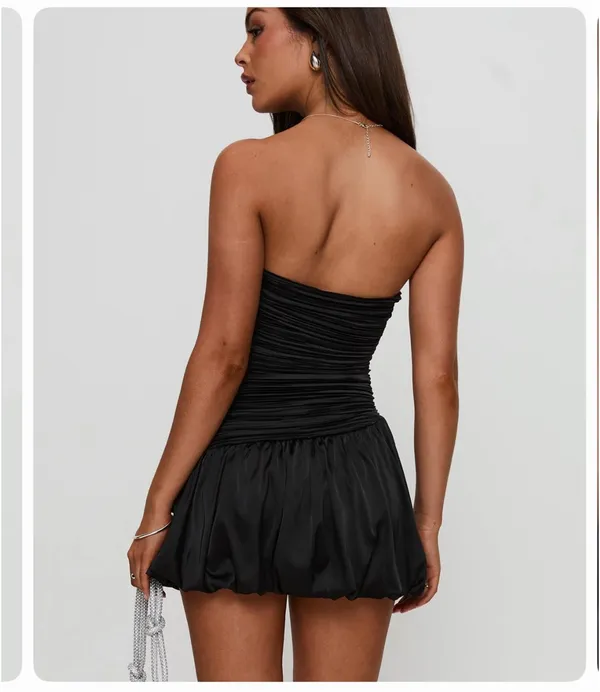 Elmstead Strapless Romper Black Dress - Image 3