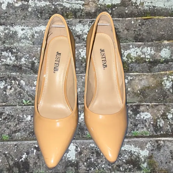 Nwot! Just Fab nude colored patten leather heels! - Image 6